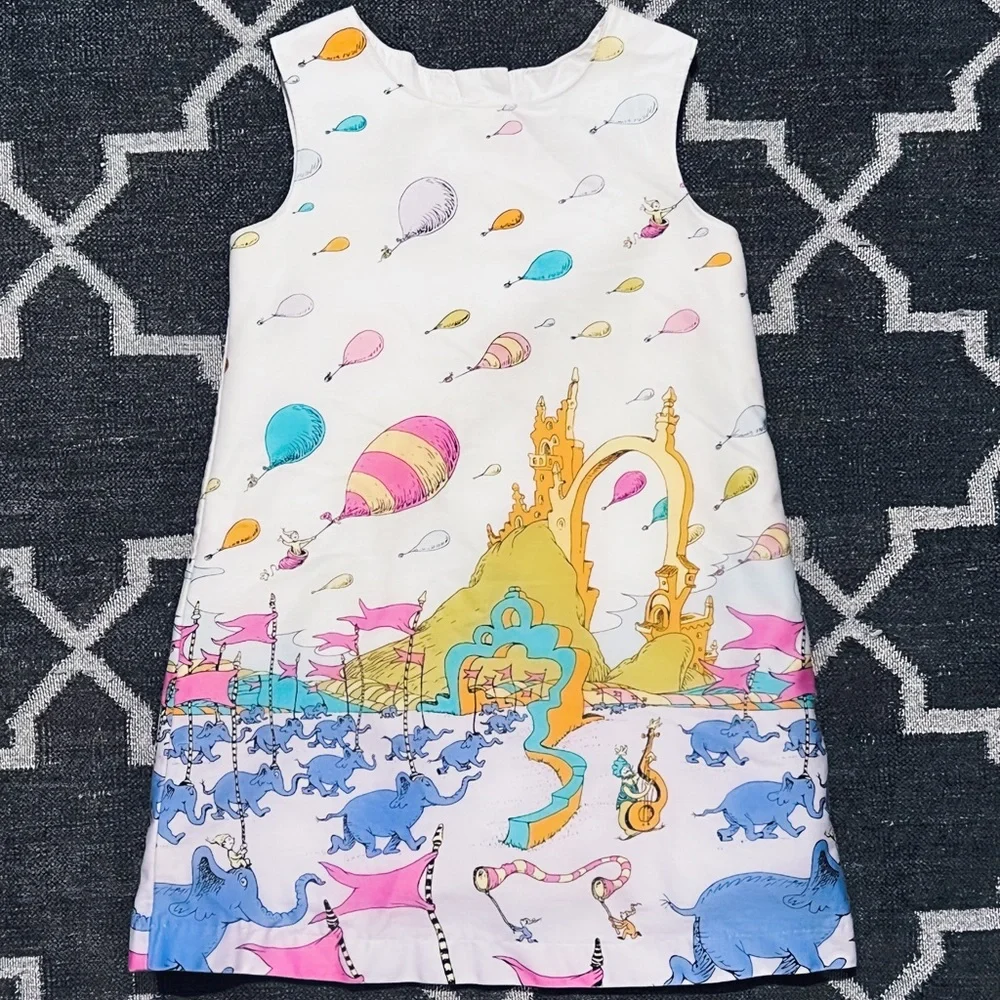 Dr Seuss Colorful Playful Smock Sleeveless Dress - Picture 2 of 7